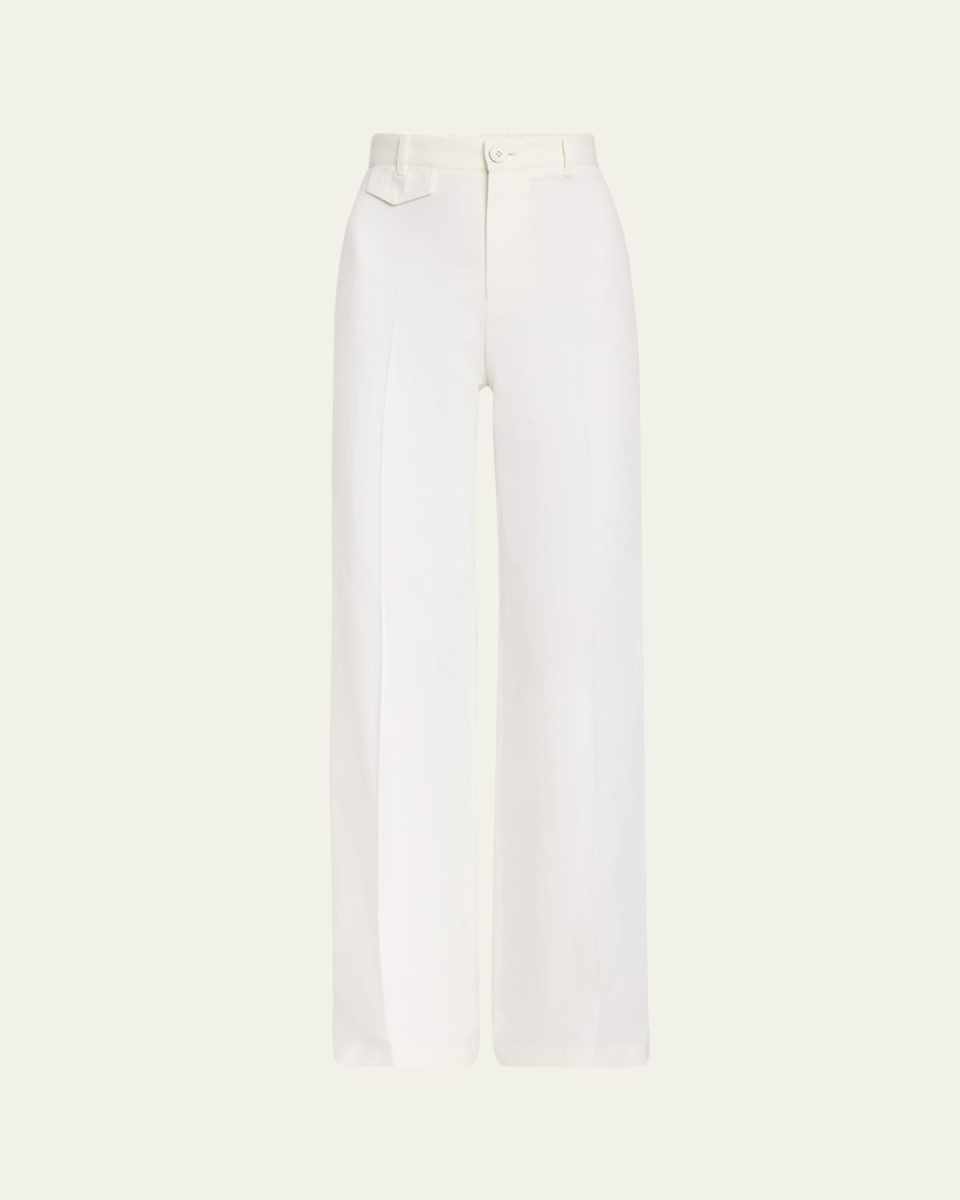 High-Rise Wide-Leg Cotton Pants